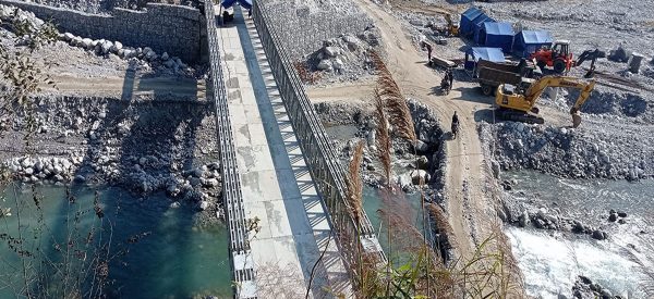 चनौटेमा बेलिब्रिज निर्माण अन्तिम चरणमा