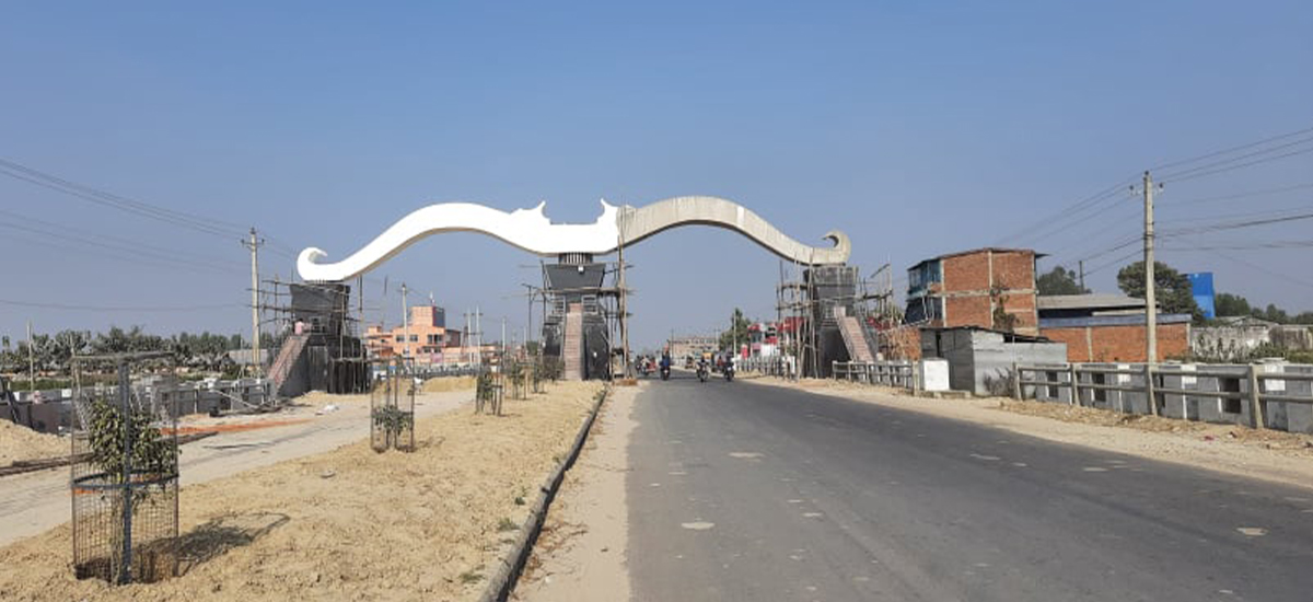 जनकपुरधामको शहीदगेटको निर्माण कार्य अन्तिम चरणमा