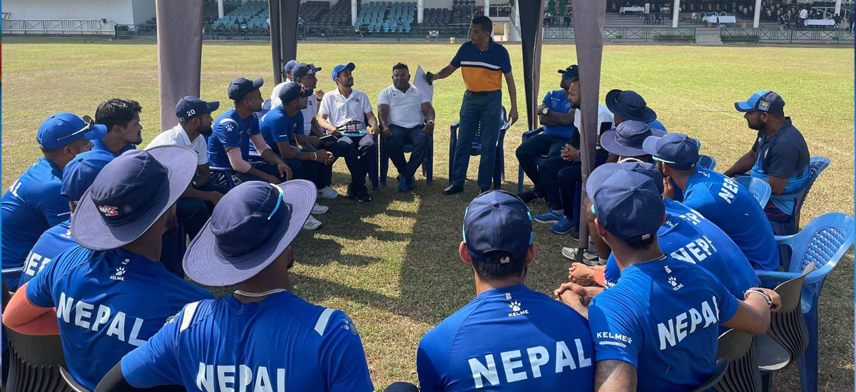 पूर्वराष्ट्रिय खेलाडी सहभागी श्रीलंकन टिमसँग भिड्दै नेपाल