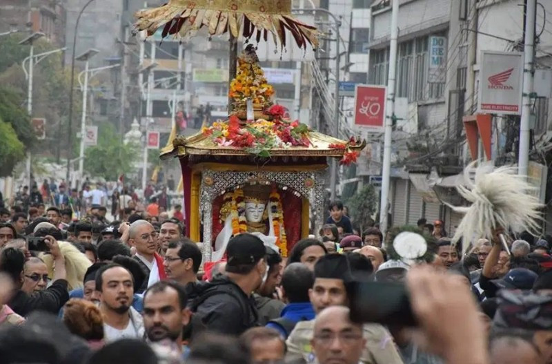 बौद्ध जोरपाटी क्षेत्रमा मनाइयो चामुण्डा रथयात्रा