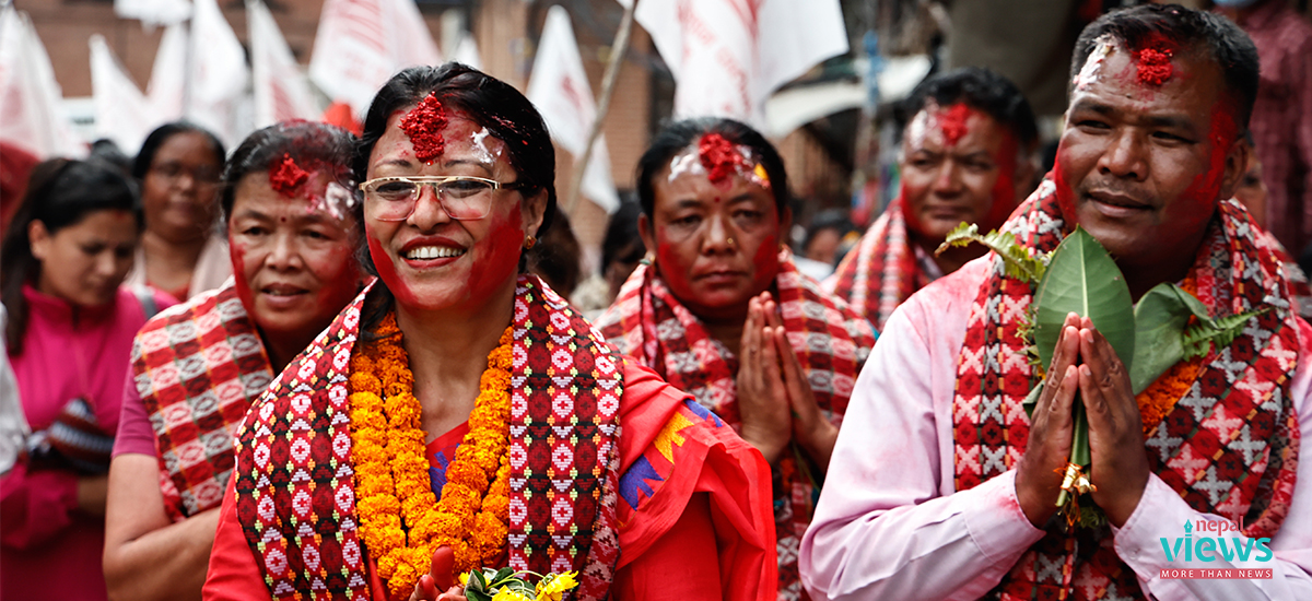 भक्तपुरमा नेमकिपाको विजय जुलुस (तस्वीरहरू)