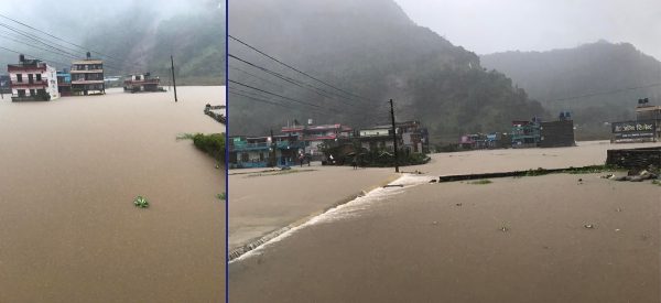 वर्षाले हेम्जाका ३०० घर डुबानमा, ५०० बढी मानिस विस्थापित