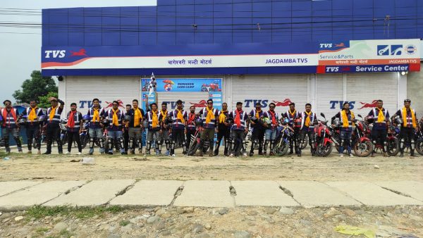टीभीएसद्वारा धनगढी क्षेत्रमा ४० जना राइडरका साथमा एओजी राइडको आयोजना 