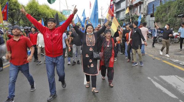 संघीयता खारेजी र हिन्दू राष्ट्र माग गर्दै काठमाडौंमा राप्रपाको प्रदर्शन