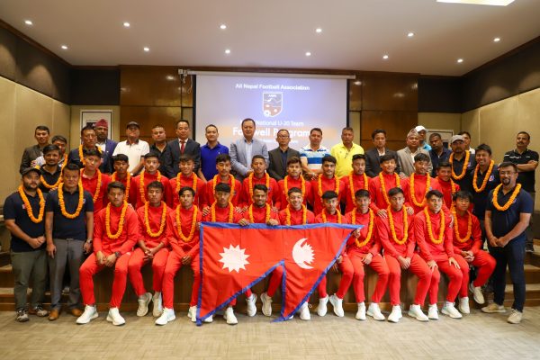 यू–२० नेपाली फुटबल टोलीको बिदाइ