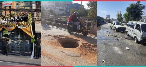 काठमाडौंका भित्री सडकमा मान्छे पुरिने भ्वाङ, महानगरको ध्यान भने अन्तै