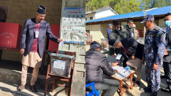 प्रधानमन्त्री देउवाले गरे मतदान