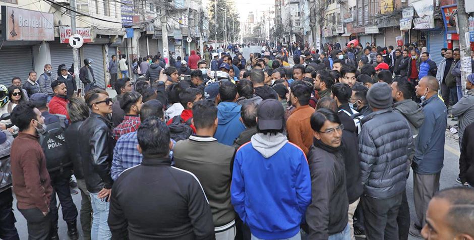 पार्किङ माग गर्दै बागबजारमा आन्दोलन