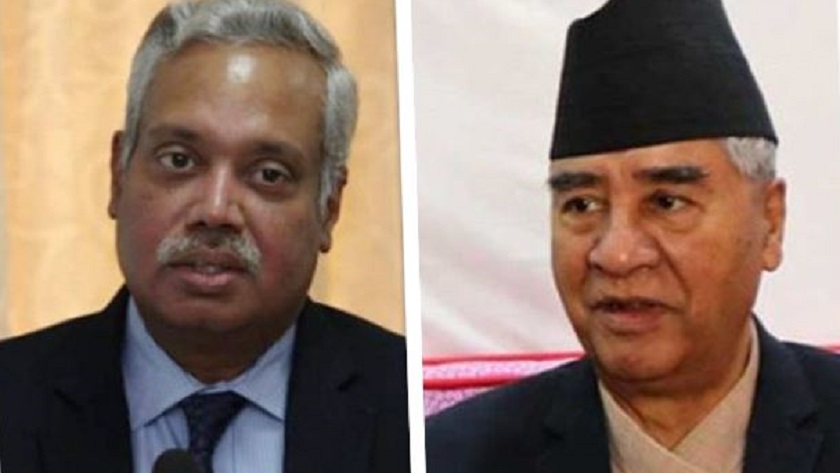 भारतीय राजदूतले दिए प्रधानमन्त्री देउवालाई बधाई