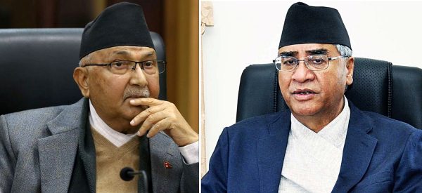 एमाले अध्यक्ष ओली र कांग्रेस सभापति देउवाबीच भेटवार्ता