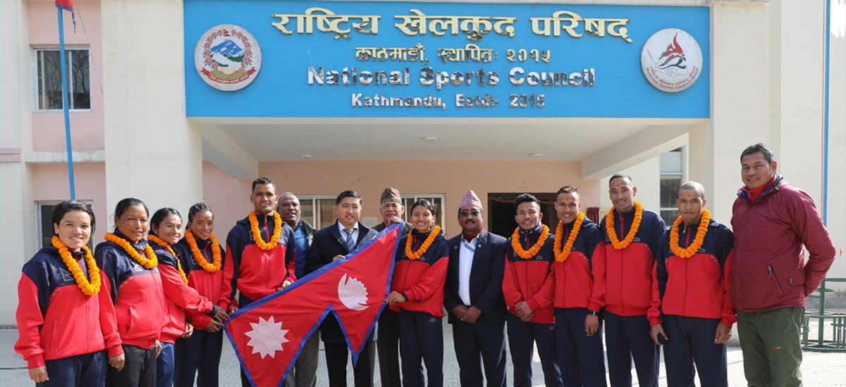 नेपाली एथलेटिक्स टोली ढाका जाँदै