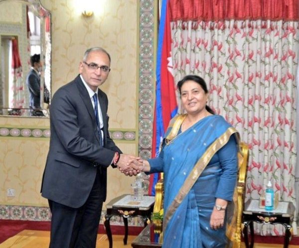 भारतीय विदेश सचिव क्वात्राले भेटे राष्ट्रपति भण्डारी