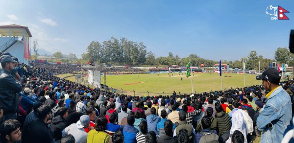 आईसीसी विश्वकप क्रिकेट लिग–२ मा नेपाल जित उन्मुख, मैदानमा समर्थकको उल्लास