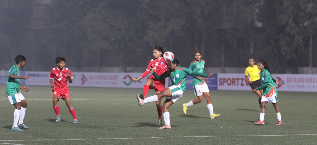 साफ यू–२० महिला फाइनल : नेपाल २ गोलले पछाडि