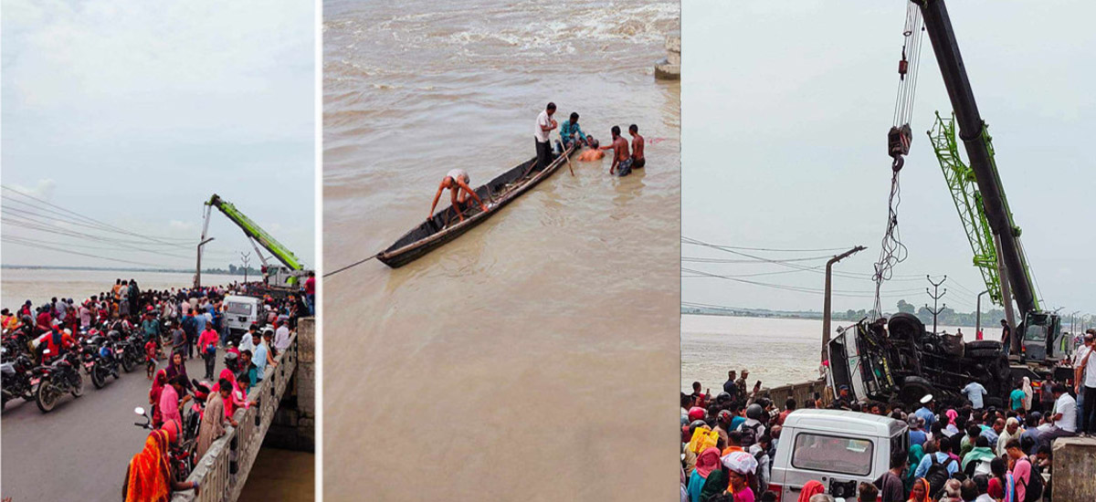 सप्तकोशीमा शुक्रबार खसेको ट्रक निकालियो