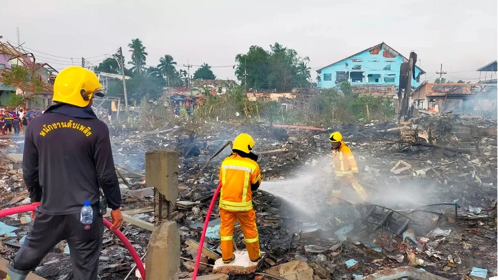 थाइल्याण्डको पटाका गोदाममा आगलागि : नौ जनाको मृत्यु, सय जना भन्दा धेरै घाइते
