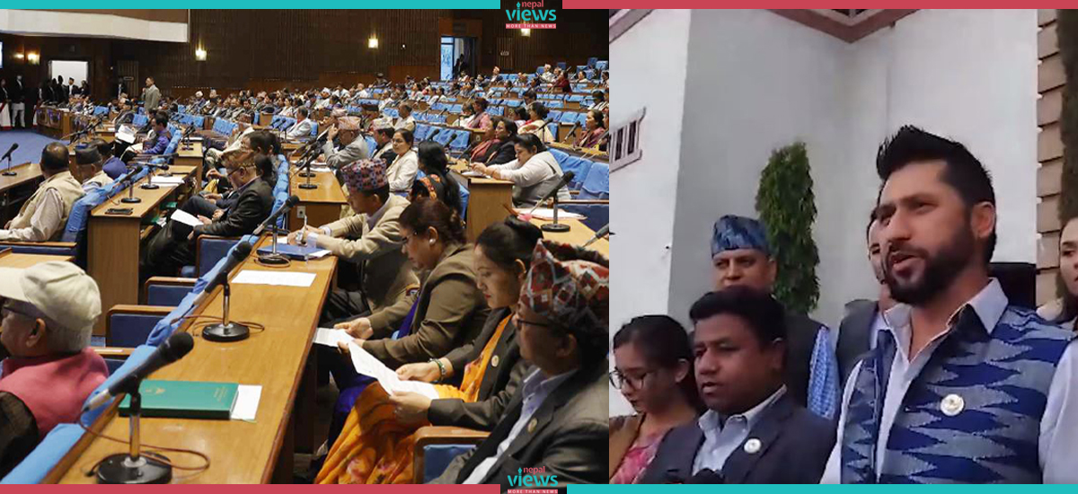 संसद् भवनबाहिरै रास्वपाको ‘संसद् अभ्यास’, सरकारको नियतमाथि शंका
