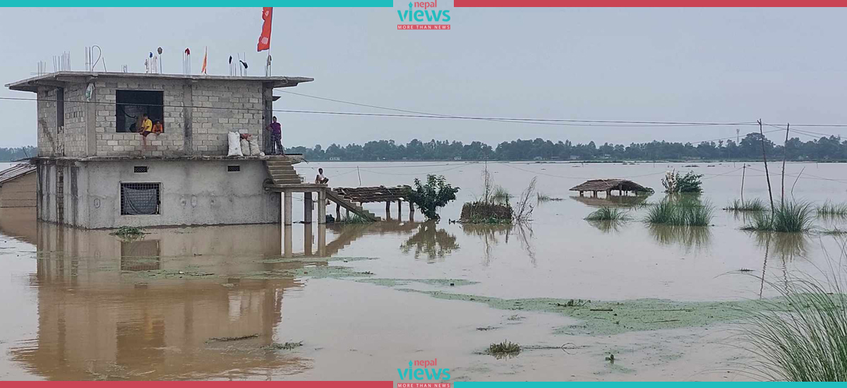 कैलालीको भजनी गाउँ डुबानमा, गाउँले सडकमा (तस्वीरहरु)