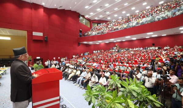 समाजवादी मोर्चाको पोखरामा सन्देश सभा, प्रचण्डसहितका शीर्ष नेताले सम्बोधन गर्दै