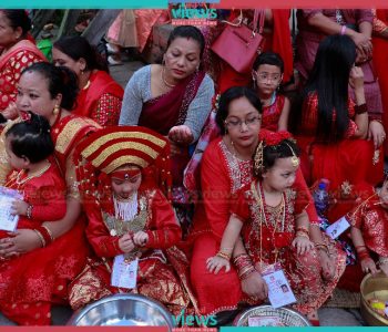 इन्द्रजात्राको दोस्रो दिन : हनुमानढोकामा कुमारी पूजा (तस्वीरहरू)