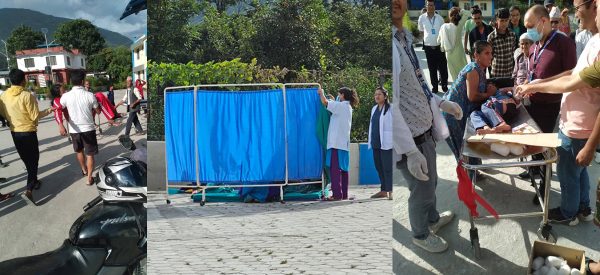 बझाङ भूकम्प: अस्पतालमा बिरामीलाई भवन बाहिरै सेवा, गर्भवती महिलालाई निकालियो प्राङ्गणमा