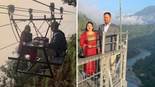 स्काई क्याफेमा रमाउँदै स्वास्थ्यमन्त्री