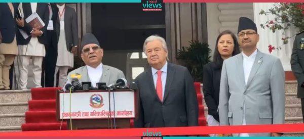 प्रधानमन्त्री भन्छन्- महासचिव गुटेरेसको भ्रमणले नेपाल र राष्ट्रसङ्घबीचको सम्बन्ध मजबुत भयो