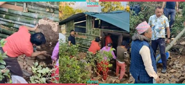भूकम्पपीडितका लागि टहरा बनाउन आफैं खटिए गगन-विश्वप्रकाश