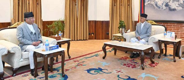 यूएई जानुअघि प्रधानमन्त्रीले भेटे राष्ट्रपति