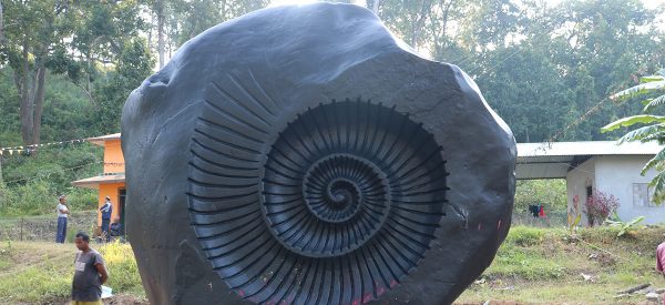 चितवनको माडीमा बाह्र फिट अग्लो चक्रशिला स्थापना