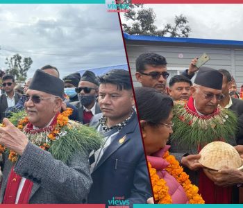 गुराँसको राउटे बस्तीमा एमाले अध्यक्ष ओली (तस्वीरहरू)