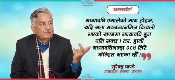 एमाले सरकार ढाल्न चाहँदैन : उपाध्यक्ष पाण्डे (भिडिओवार्ता)