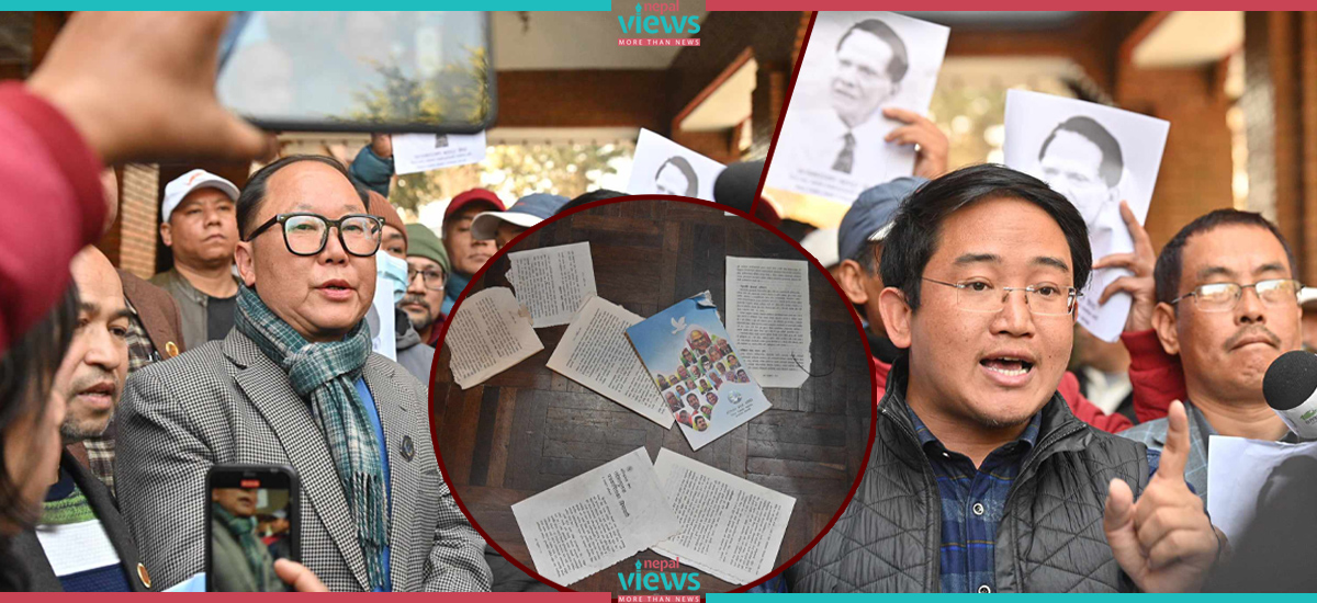 ‘अग्र अनुहार’ विमोचनमा लफडा, च्यातियो पुस्तक