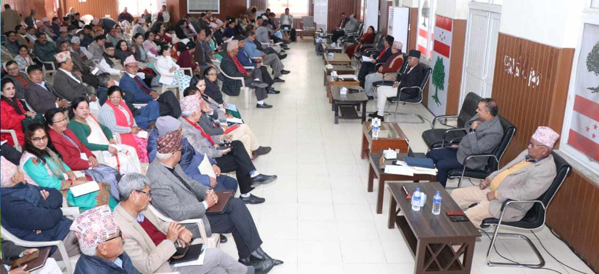 नेपाली कांग्रेसको केन्द्रीय समिति बैठकमा आज पनि नेताहरुले धारणा राख्दै