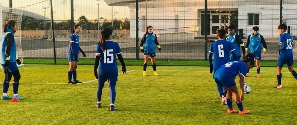 वाफ महिला च्याम्पियनसिप फुटबलमा नेपाल इराकसँग खेल्दै