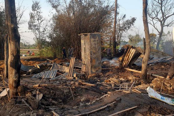 रङ्गेलीमा आगलागी हुँदा १९ घर जले, २५ परिवार विस्थापित