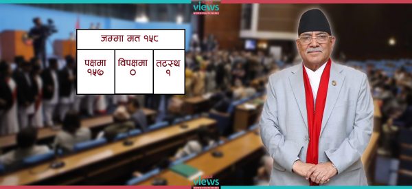 प्रधानमन्त्री प्रचण्डलाई क-कसले दिए विश्वासको मत ?