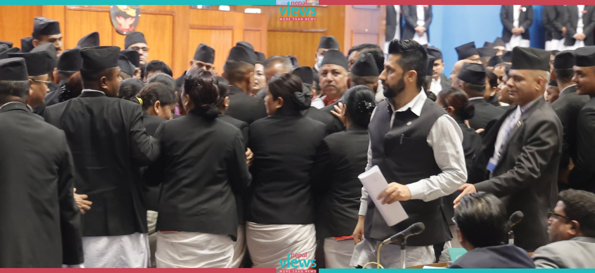 प्रतिनिधि सभामा विपक्षीको नाराबाजीका बीच सभामुखले अघि बढाए प्रक्रिया