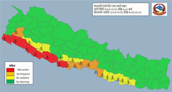 पश्चिम तराईमा भोलिसम्म तातो हावा चल्ने