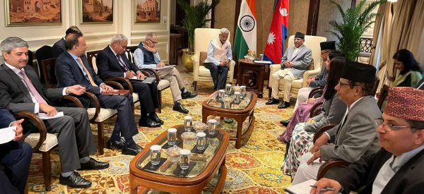 प्रधानमन्त्री प्रचण्डसँग भारतीय विदेशमन्त्रीको भेटवार्ता