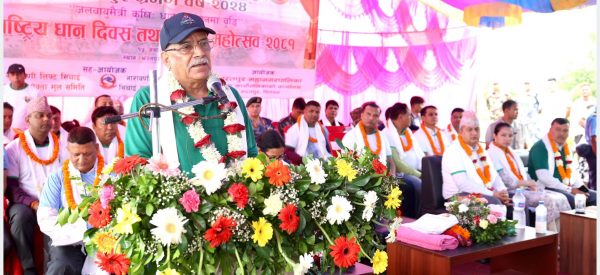 देशलाई धानमा मात्र होइन, खाद्यान्नमा आत्मनिर्भर बनाउन लागिपरेका छौं : प्रधानमन्त्री