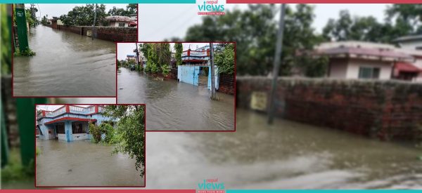 विराटनगरका बस्तीमा बाढी पस्यो, बजार क्षेत्र जलमग्न