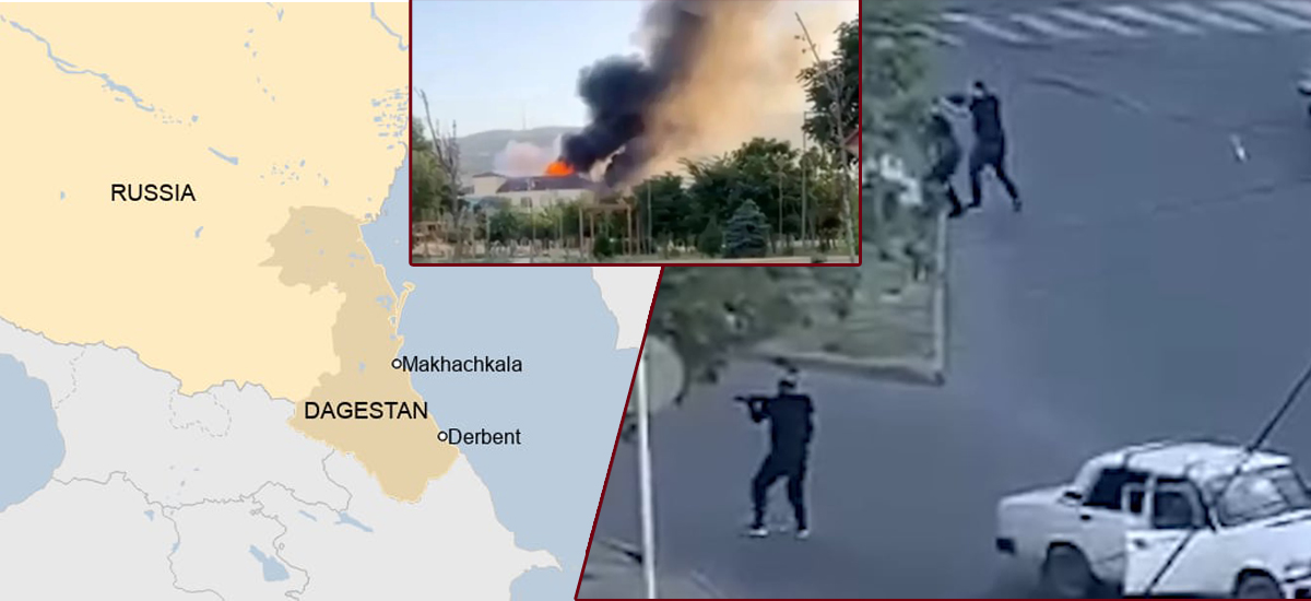 रुसको उत्तरी ककेससमा भएको आक्रमणमा १९ प्रहरी र कयौं सर्वसाधारणको मृत्यु