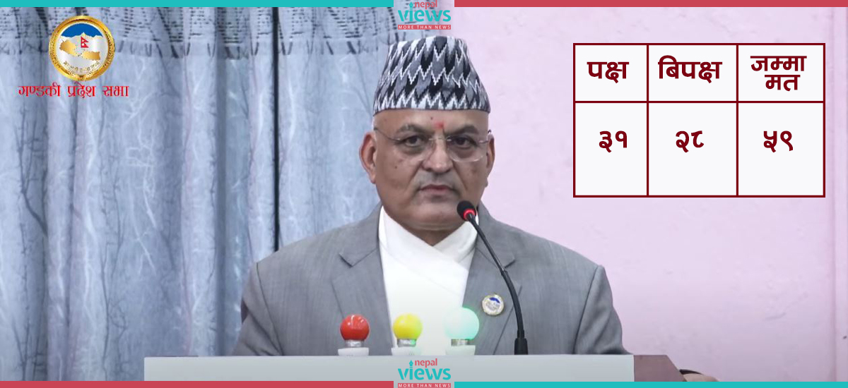 मुख्यमन्त्री पाण्डेले पाए विश्वासको मत, देवकोटा र मनाङेले पनि गरे समर्थन