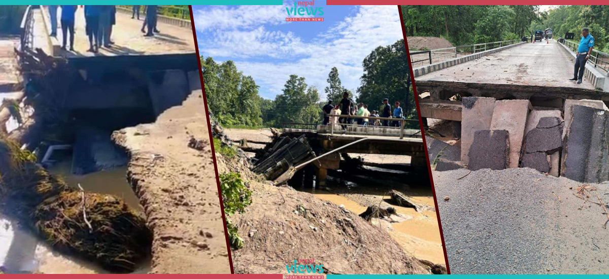 महोत्तरीमा पुल भत्किँदा पूर्वपश्चिम राजमार्ग अवरुद्ध
