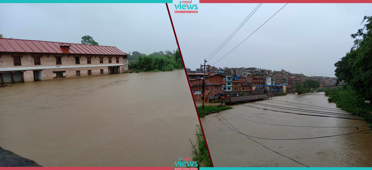 हनुमन्ते खोलाको बाढीले राम मन्दिर र बराही पीठ क्षेत्र डुबानमा (तस्वीरहरू)