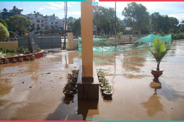 एक रात परेको वर्षाका कारण ललितपुरका विभिन्न क्षेत्र डुबानमा
