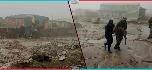 थामे खोलाको तटीय क्षेत्रमा कटान