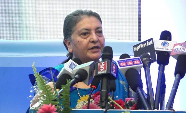 जबजले आत्मनिर्भर र मजबुत अर्थतन्त्र बनाउनुपर्नेमा जोड दिएको छः पूर्वराष्ट्रपति भण्डारी