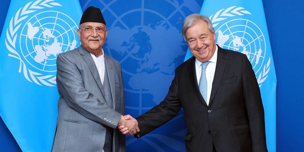 प्रधानमन्त्री ओलीले राष्ट्रसङ्घका महासचिवलाई भने – नेपालको शान्ति प्रक्रिया निष्कर्षमा पुग्यो